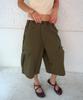KIJIKO Ke614. Washed Bermuda Cargo Pants Khaki