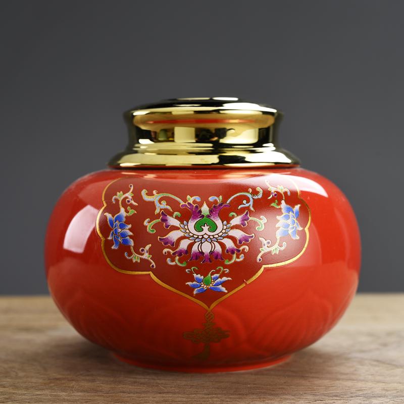 Роскошный керамический контейнер для чая в стиле суда, контейнеры для чая Улун Тегуаньинь, контейнер для чая для путешествий, герметичный резервуар для хранения кофейного порошка A 13x10.4cm