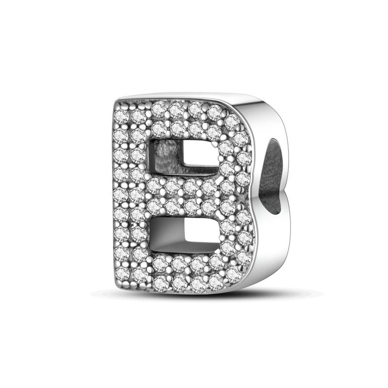 Charms Originale Zircon English Letters Series Beads Fits Bracelets Necklace Women Charm Copper Luxury Diy Jewelry Gifts