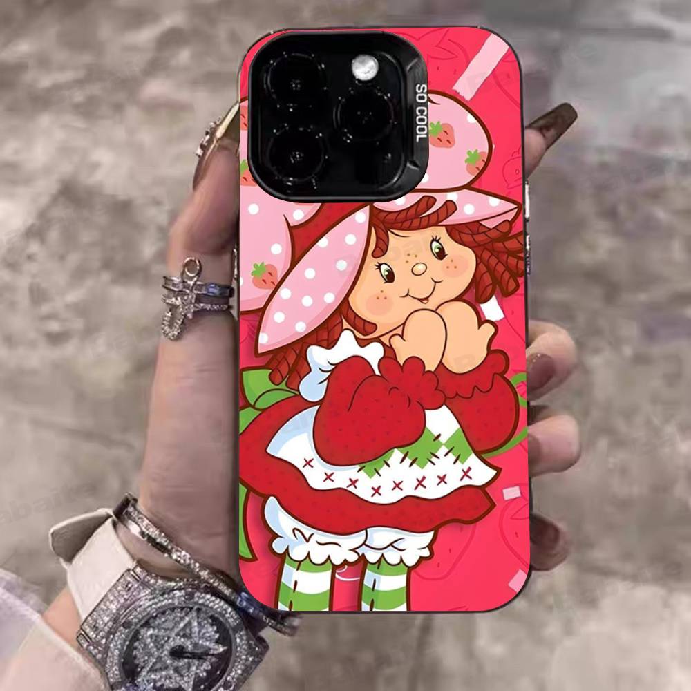 Animated S-Strawberry S-Shortcake Phone Case For IPhone 17 16 15 14 11 12 13 Pro Max Plus Pro Colored Silver Cover