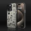 Stylish Black And White Cartoon Cats Pattern Phone Case For iPhone 17/16/17E/16E/15/14/13/12/11 Pro Max