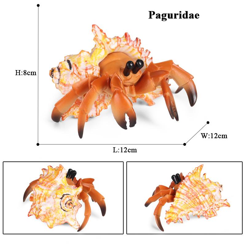 Oenux Simulation Ocean Sea Life Animals Model Lovely Crab Action Figures Toy Cake Toppers Collection Jouet Kids Education Gift