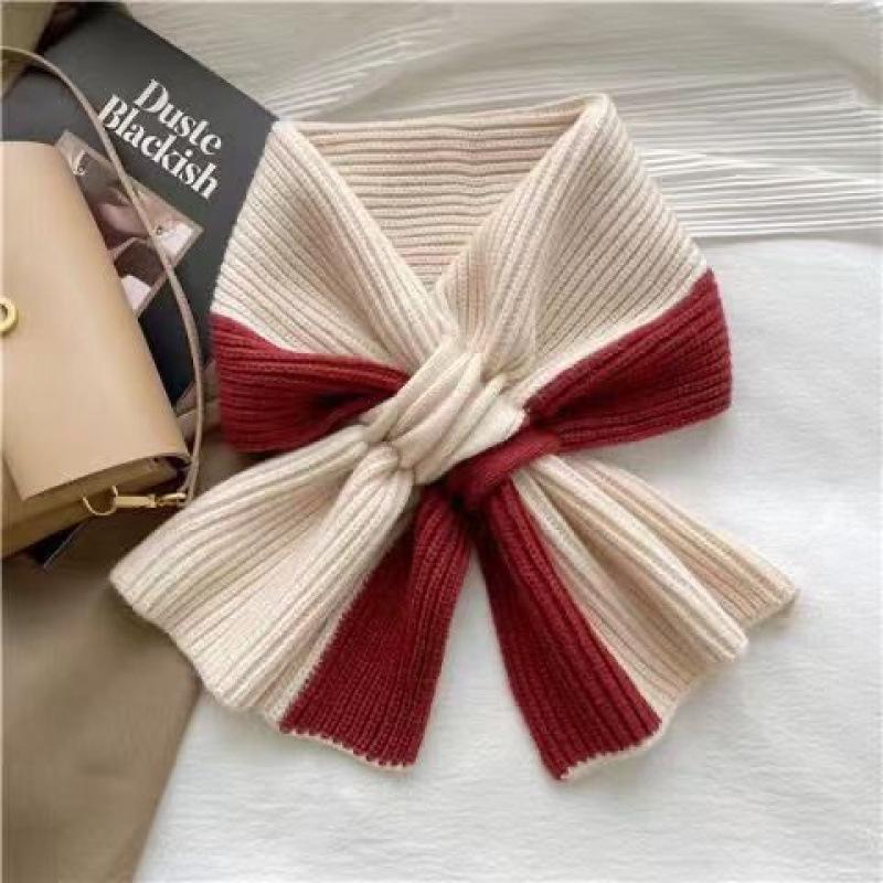 Knitted Scarf with Yarn for Women, Autumn and Winter, Korean Version, Thickened and Warm Shawl Style Scarf
