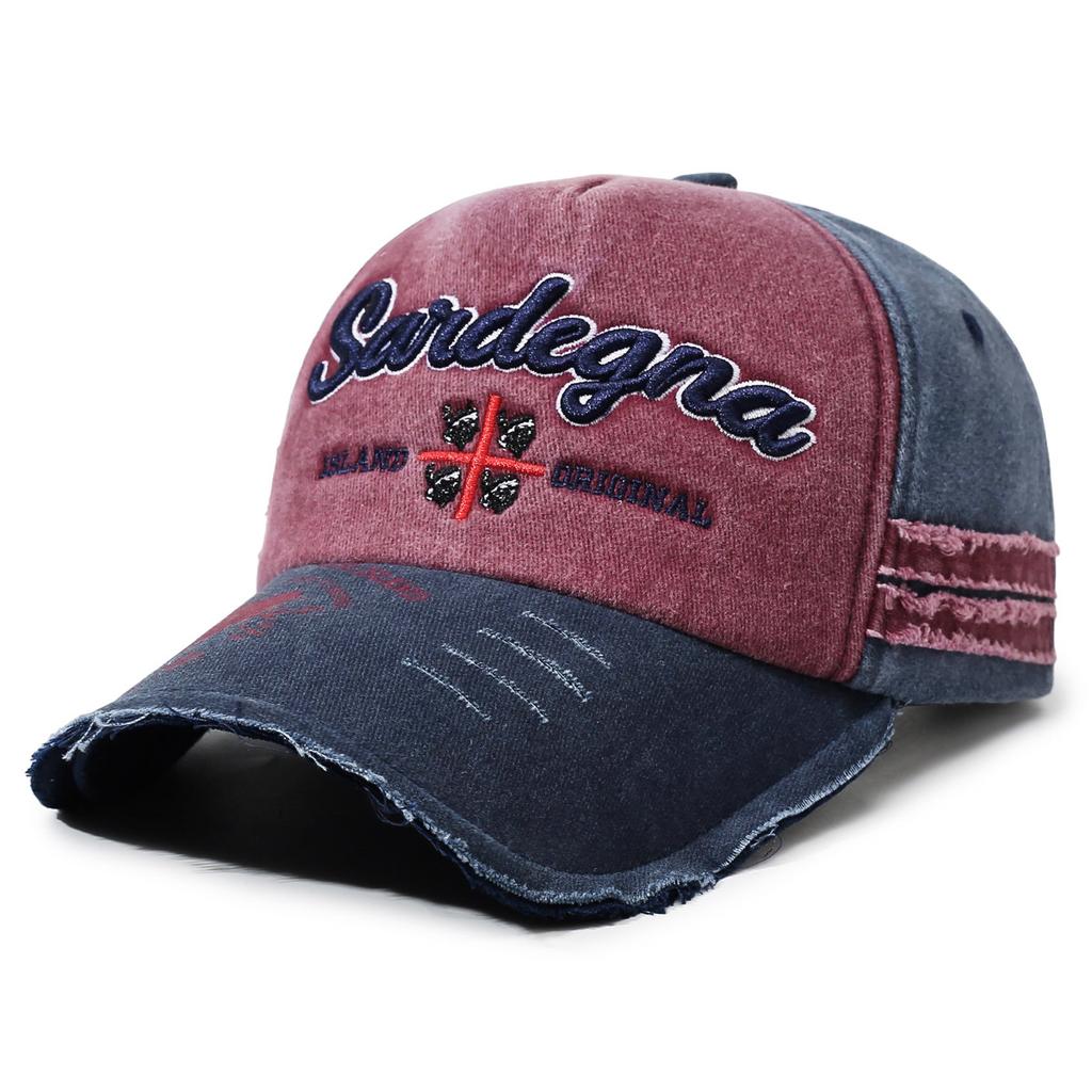 New washed and old embroidered letter baseball cap men's and women's cap versatile outdoor sunshade sun protection hat