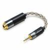 GUCraftsman Balanced Male To Balanced Female Portable Earphone Adapter with 6N Single Crystal Silver Cable 2.5mm Tetra-Polar 4.4mm Penta-Polar