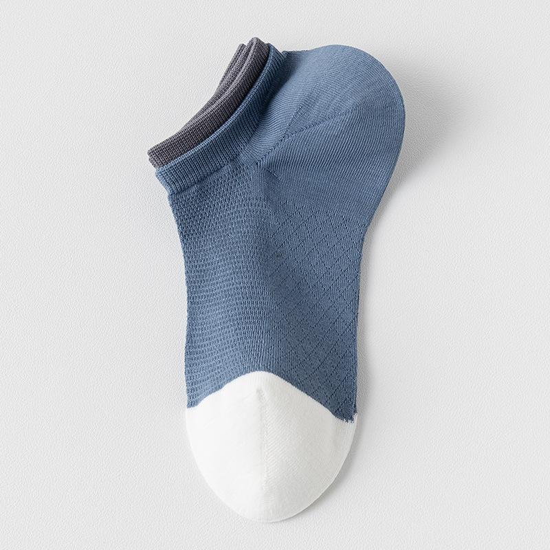 Spring and Summer Men's Short Socks: Blue Anti-drop and Invisible Socks, Thin Boat Socks