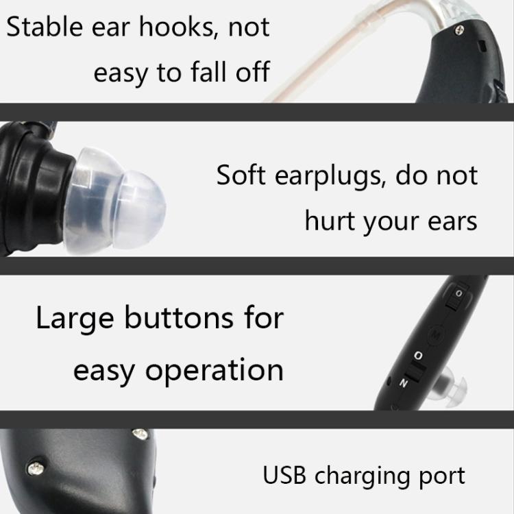 GM-105 Elderly Hearing Aid Sound Amplifier Intelligent Noise Reduction Sound Collector, Style: US Plug