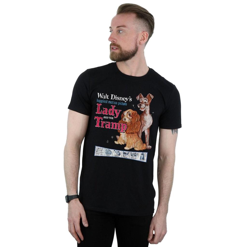 Disney Mens Lady And The Tramp Distressed Classic Poster T-Shirt