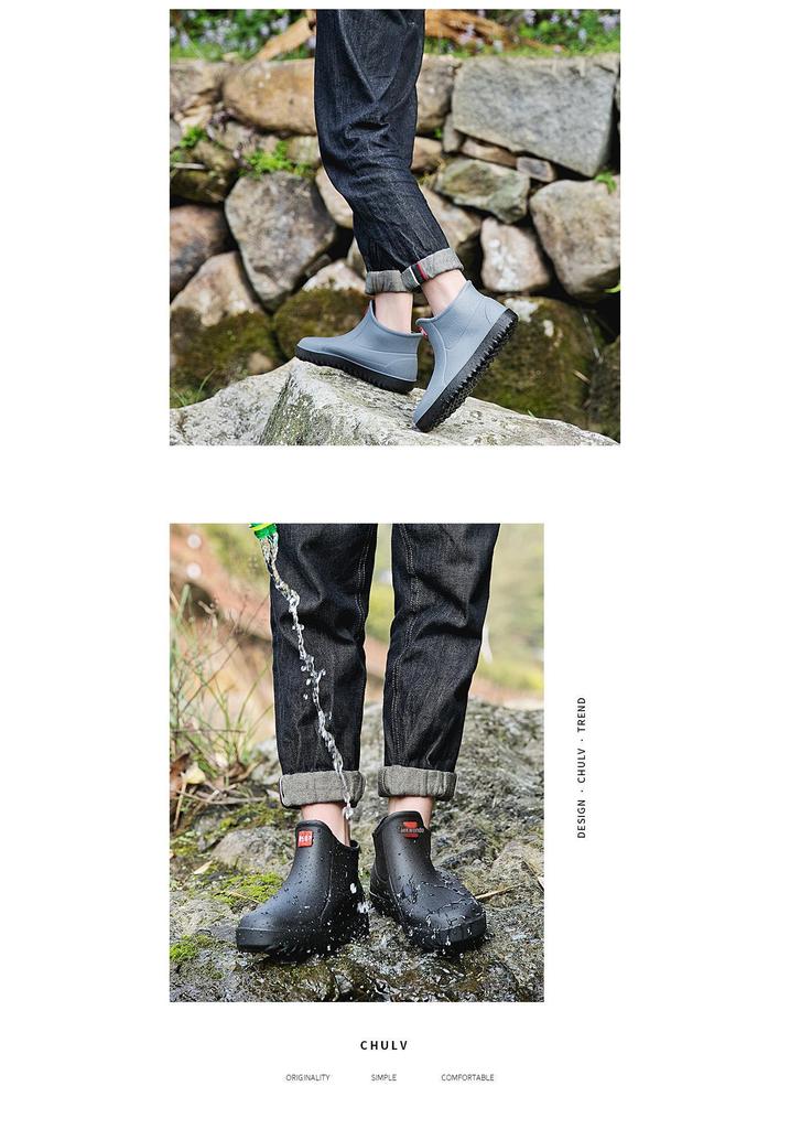 2025 Men's Waterproof Non-Slip Rubber Boots for Outdoors, Fishing, Kitchen, Work, and Construction