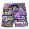 Sommer 3D Bus Print Shorts Modische Lässige Strand Herrenshorts