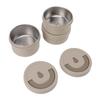 Insulated Food Container Beige 316 Stainless Steel Round Sealed Leak Proof with Bag Insulated Bento