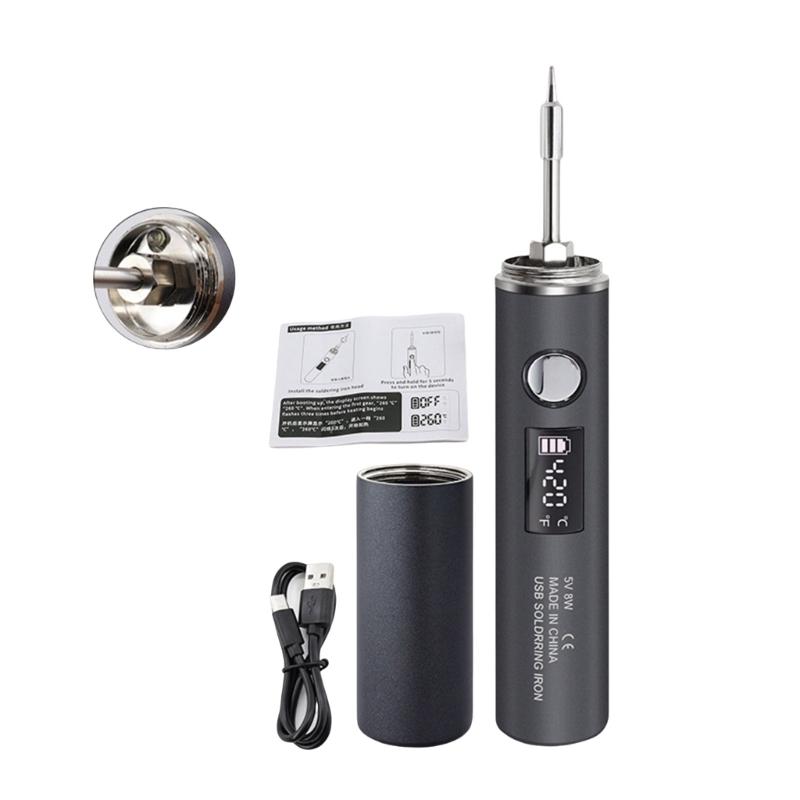USB Soldering Iron Adjustable Temperature Rapid Heating Welding Tool for Home Repairs and Small Electronics Projects