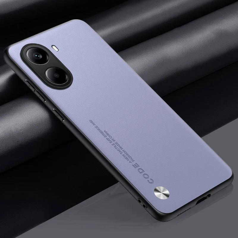 Busine Sle Leather Metal Car Magnetic Holder Phone Case for POCO X7 F6 X6 F5 X5 Pro Pro M6 4G C75 C65 Skin Feel Protect Cover