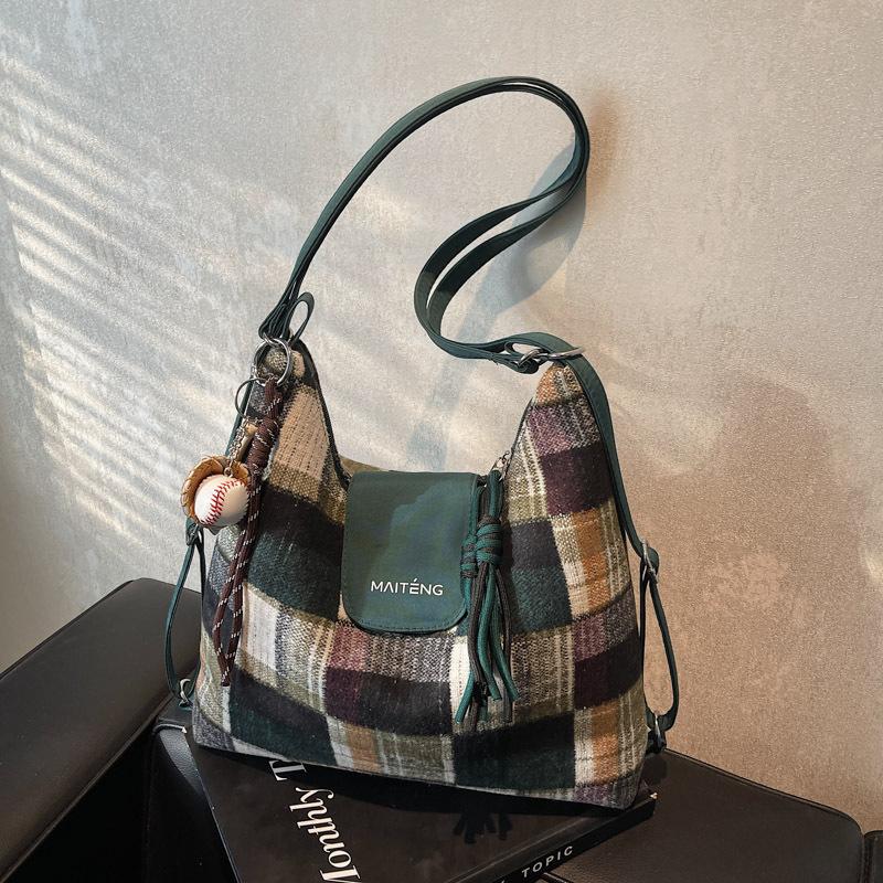 Leisure Commuting Contrasting Color Tote Bag Women's New Large-capacity Shoulder Bag Multi-functional Backpack