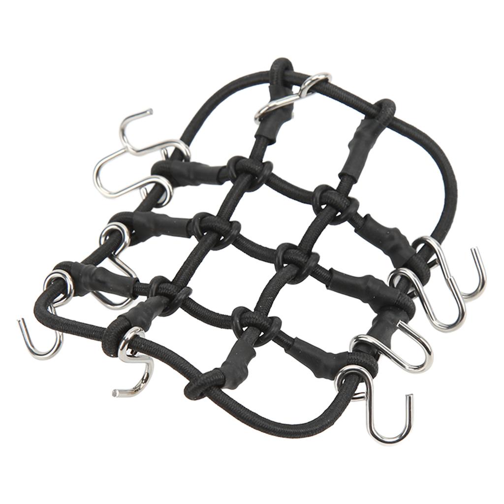 RC Luggage Net Rack Net Simulation Stainless Steel Rubber RC Truck Car Roof Luggage Rack for Xiaomi Jimny RC Car Black