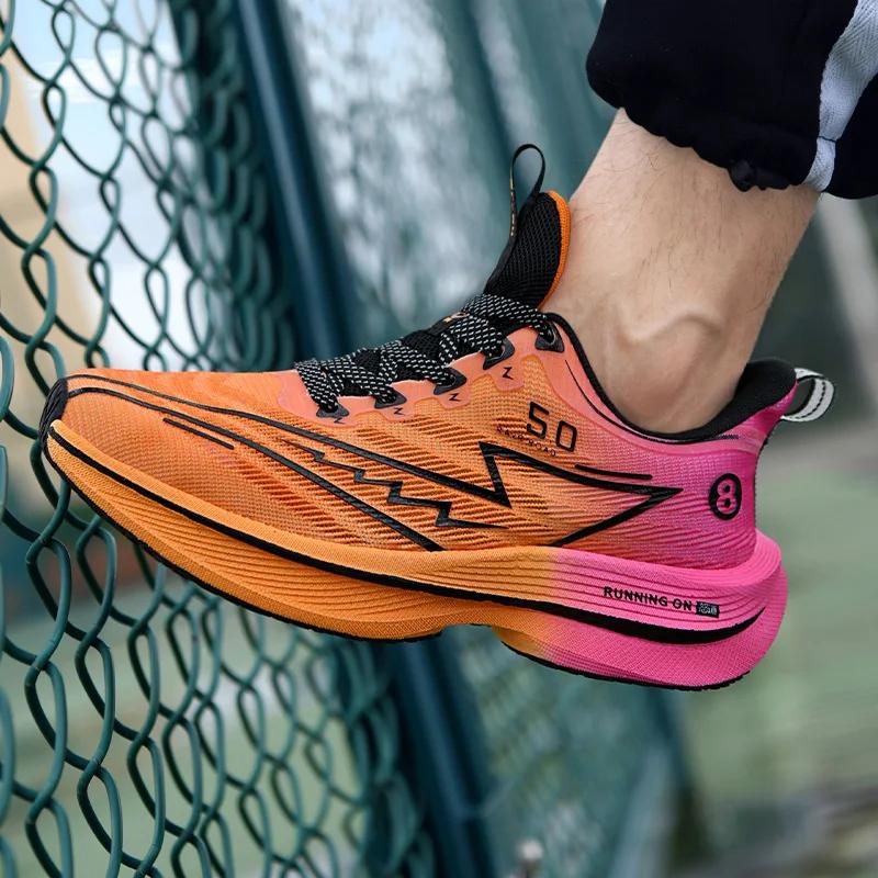 Sports Shoes Unisex Sneakers Light Anti-Slip Training Shoe New Men's Carbon Plate Running Shoes Soft Cushion Shock Absorbing