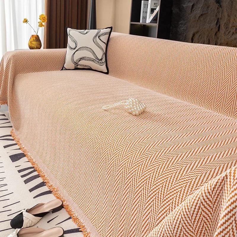 Nordic Chenille Sofa Towel Cover All Season Universal Sofa Throw Blankets Non Slip Pets Kids Anti-dirty Recliner Armchair Covers