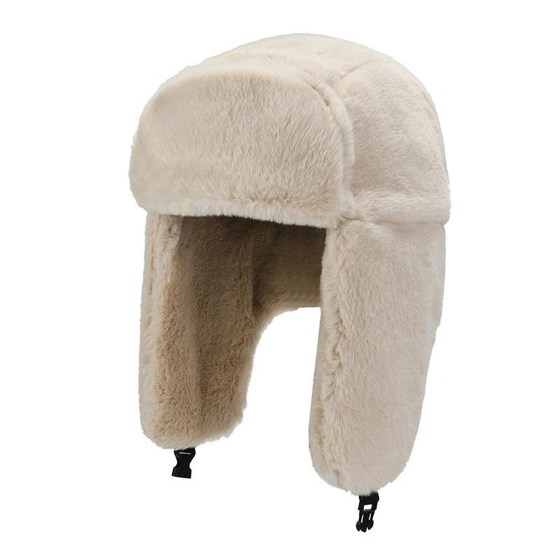 Cappello invernale Ushanka da uomo e da donna, da pilota, da aviatore, da bombardiere, da cacciatore, in pelliccia sintetica, in pelle, con paraorecchie, cappello da pilota invernale