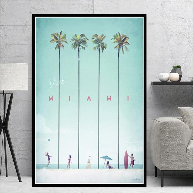Modern Minimalist City Travel London Los Angeles Miami New York Canvas Painting Wall Art Picture Nordic Decoration Home Decor