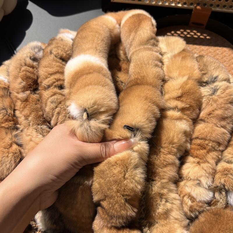 Fashion genuine rex rabbit fur shawl Girls warm neck-protecting scarf Women winter stylish double-sided thickened fur scarf cape
