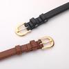 Women's High-End Leather Belt with Alloy Buckle - Versatile, Fashionable, Thin Waist Design