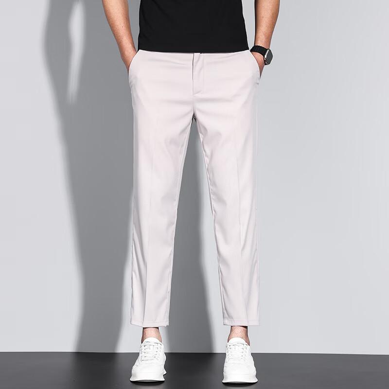 PLAYBOY Men s Lightweight Straight-Leg Casual Trousers 30