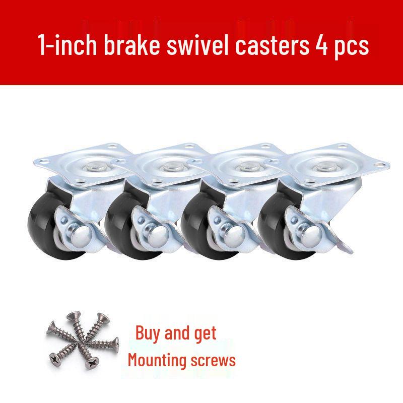 1-3 Inch Silent Swivel Caster Wheels with Brakes for Furniture and Trolleys