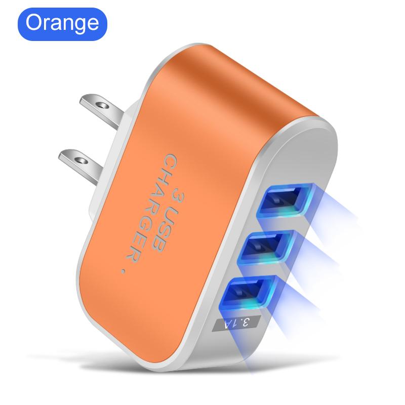 3 USB Ports Multifunctional Charging Head 5V 1A USB Charging Head Single USB Mobile Phone Charger