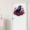 Halloween Crow Stickers for Wall Glass Door Refrigerator Window Spooky Home Decor Scary Party Decoration Peel and Stick Vinyl