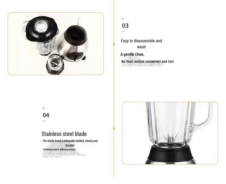 2-in-1 Multifunction Glass Blender & Juicer: Household Food Processor & Baby Food Grinder
