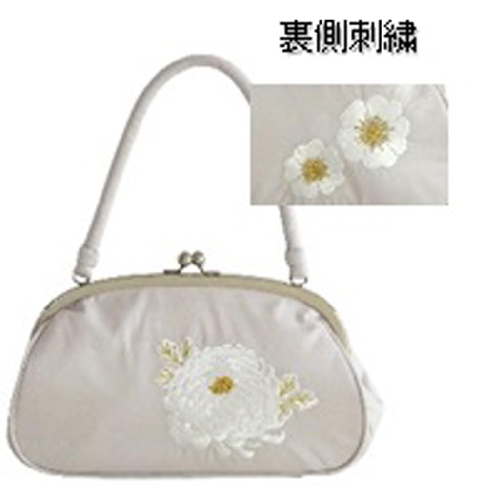 Ando Tachibana Chrysanthemum Embroidered Bag SBA-1 Women's Off-Gray