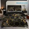 Geometric Duvet Cover Set Twin Queen Luxury Marble Comforter Cover Abstract Honeycomb Hexagon Bedding Set 2/3pcs for Boys Girls