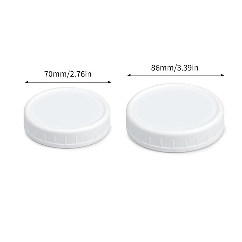 12Pcs Reusable 70mm/86mm Plastic Mason Jar Lids for Wide Mouth Jar Seal Bottle Cover Spout Lid Good Seal Kitchen Tool