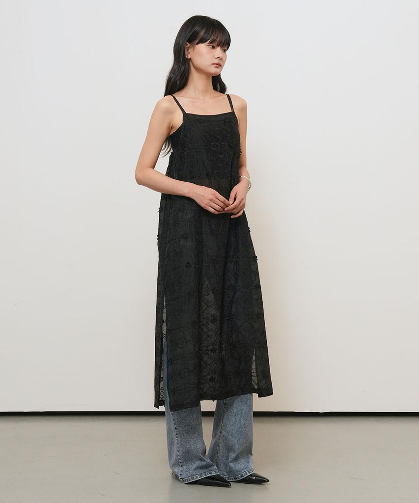 General Idea Voile Lace Layered Dress [Black] / Gf2Lop518