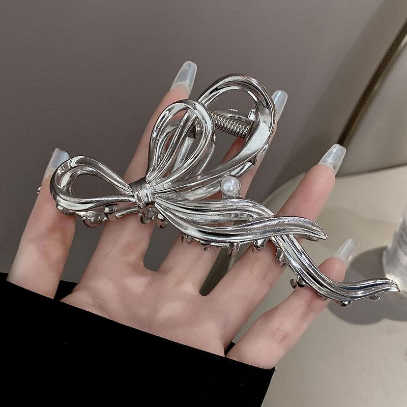 High-End Metal Shark Hair Clip - Elegant Hairpin Bow Accessory