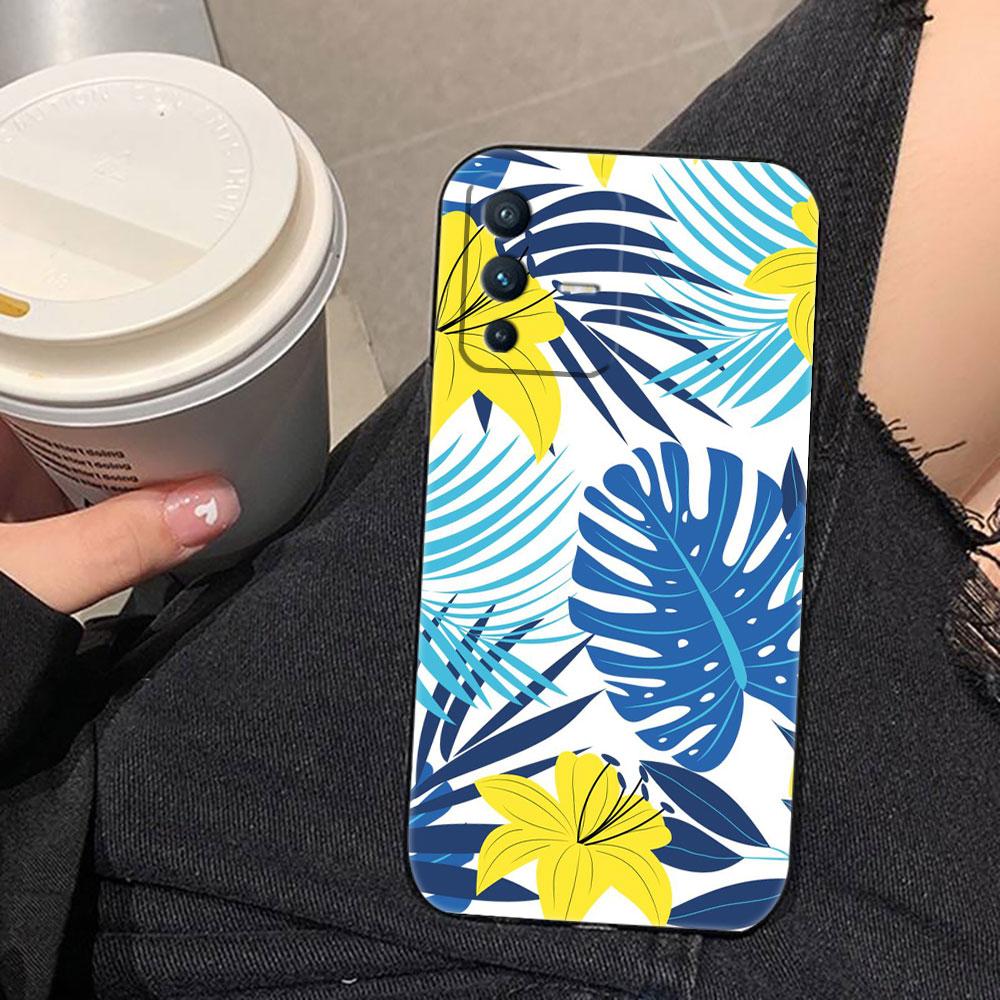 Vintage Banana Leaf Flower Cover Phone Case For VIVO S1 V17 V20 V21 V23 V23E V25 V25E V27 V27E V29 V29E V30 V30E V40 Case Funda