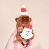 Lovely Christmas Capybara Pendant Plush Keychain Cute Soft Stuffed Doll Toy Backpack Hanging Decoration New Year Gift