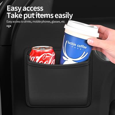 Car Trash Bin, Universal Multifunctional Car Microfiber Leather Storage Bin, Car Seat, Door, Center Console Adhesive Storage Bin