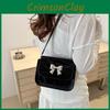 Stylish Summer Small Shoulder Bag For Women With Bow Design And Trendy Fashion Elements In Black Silver And White