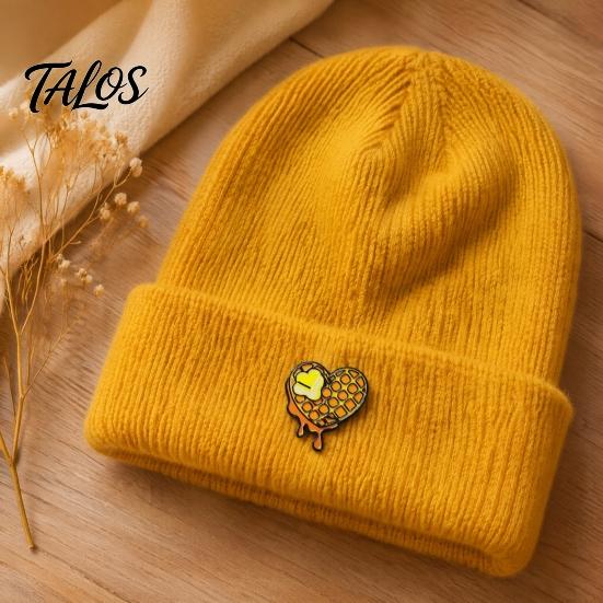Decorative Hat Pin Enamel Love Waffle Brooch, Heart Metal Lapel Pin, Sweater Brooch Cardigan Coat Suit Scarf Decor, Men Women Clothing Accessories Bag