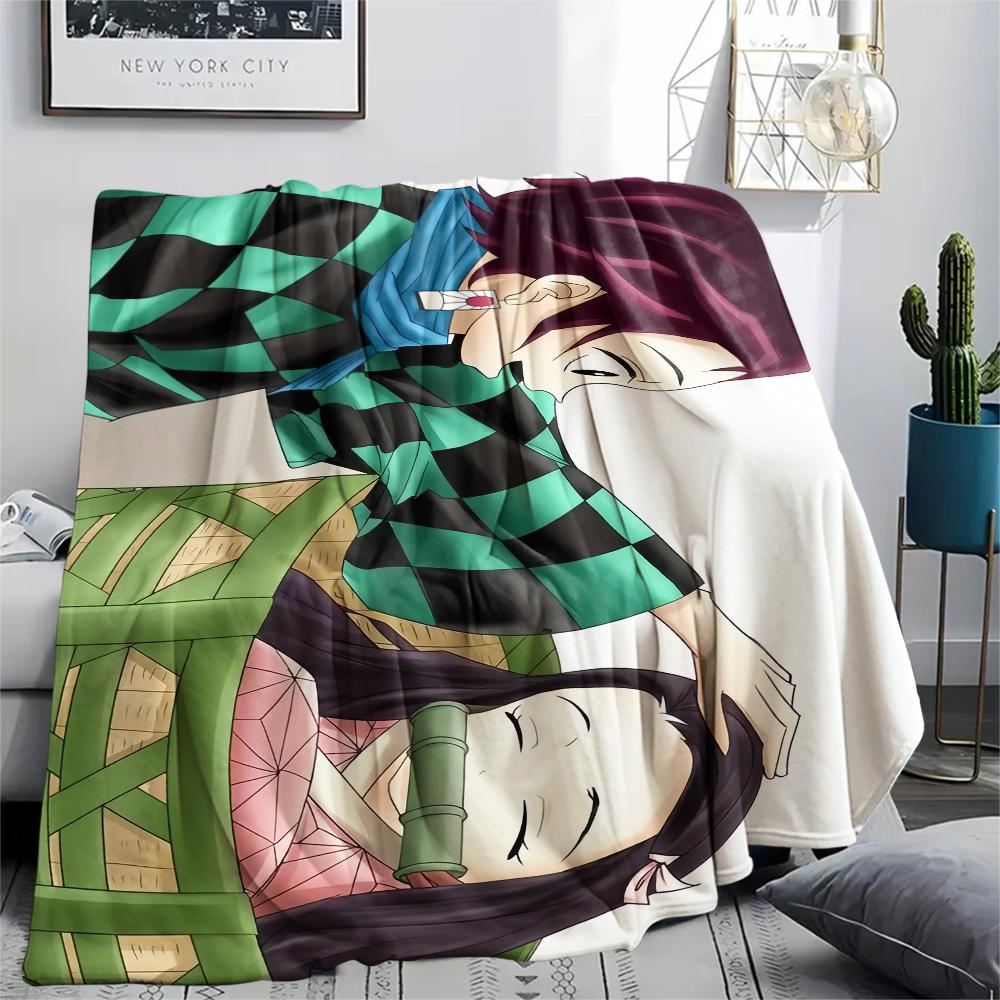 Demon Slayer Nezuko & Tanjiro Blanket, Cozy Throw for Sofa Bed, Ideal Gift for Demon Slayer Fans.chl