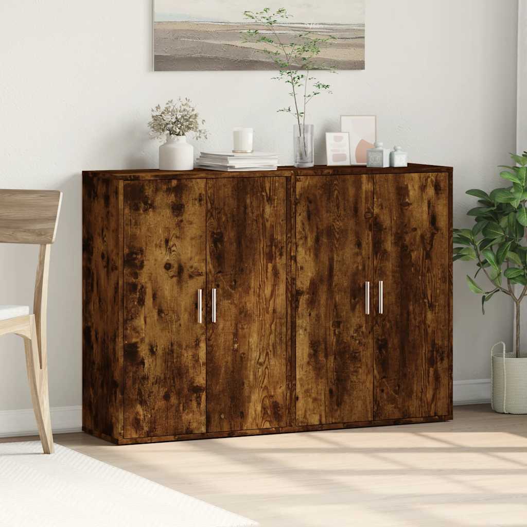 Sideboards 2 pcs Smoked Oak 60 x 31 x 84 cm Particleboard