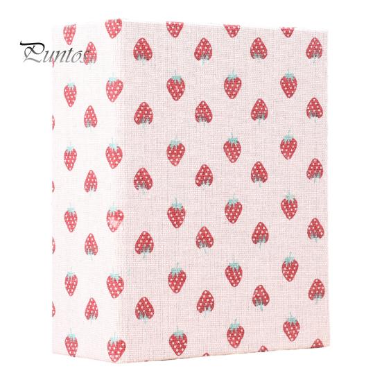 Retro Style Photo Album Mini Printed Fabric Slip-In Album, Portable Floral Print Scrapbook with Transparent Sleeve Pages, Lightweight No Paste Pocket