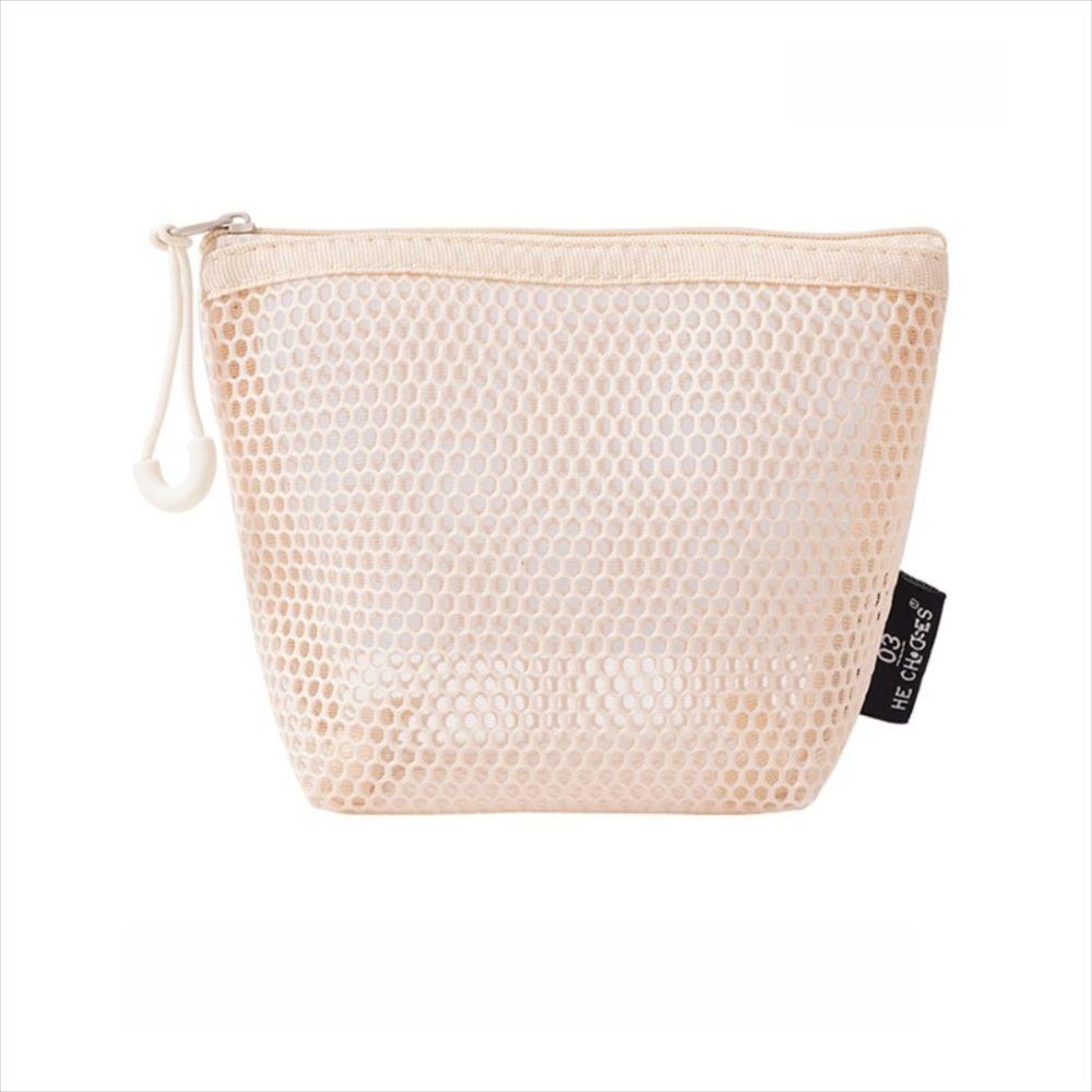 Mesh Cosmetic Bag Dopamine Sundries Storage Pouch Portable Zipper Coin Purse  Travel