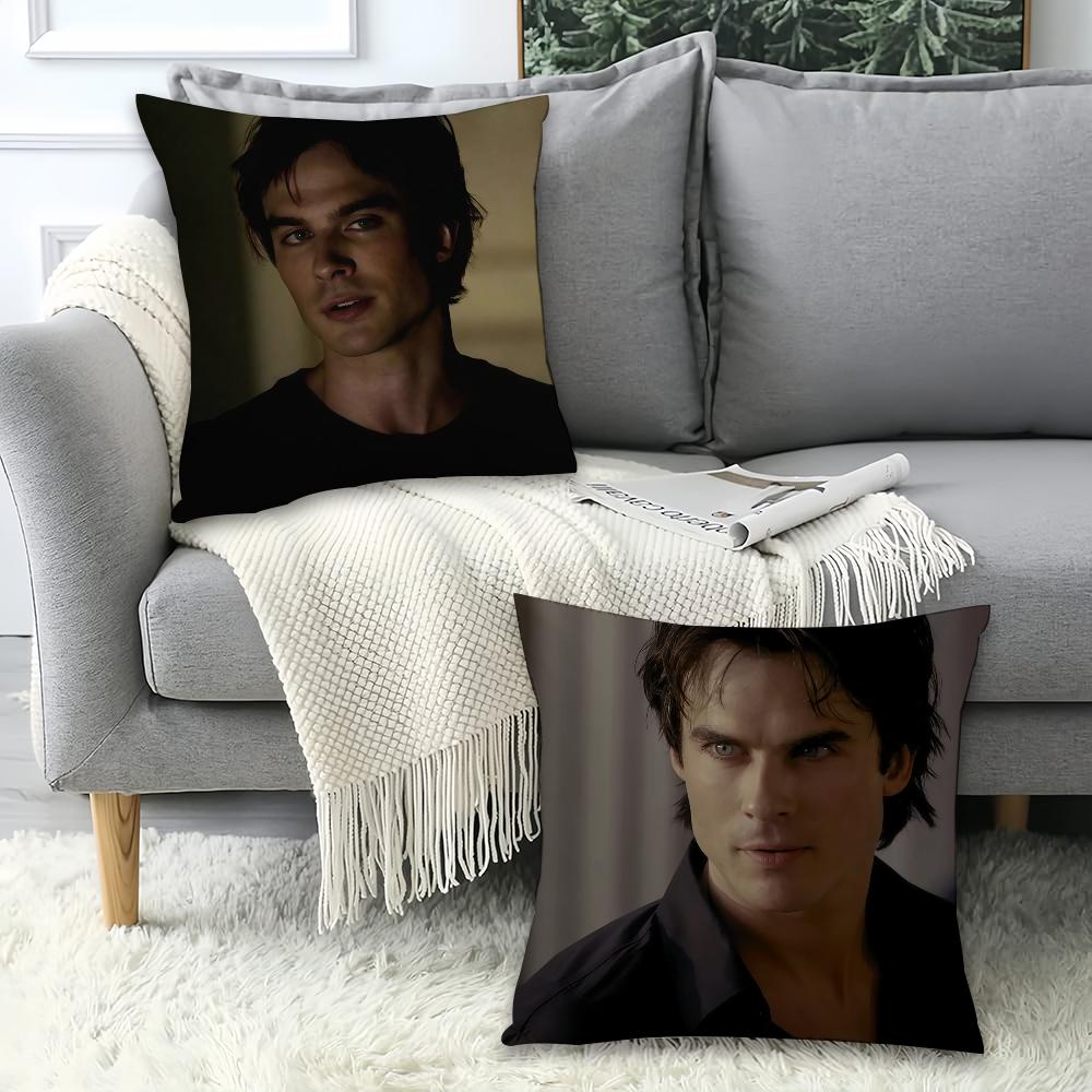 Vampire Diaries Starring D-Damon S-Salvatore  Pillow Case Office Cushions Suitable For Sofa Car Bedroom Decorative Cushion Cover