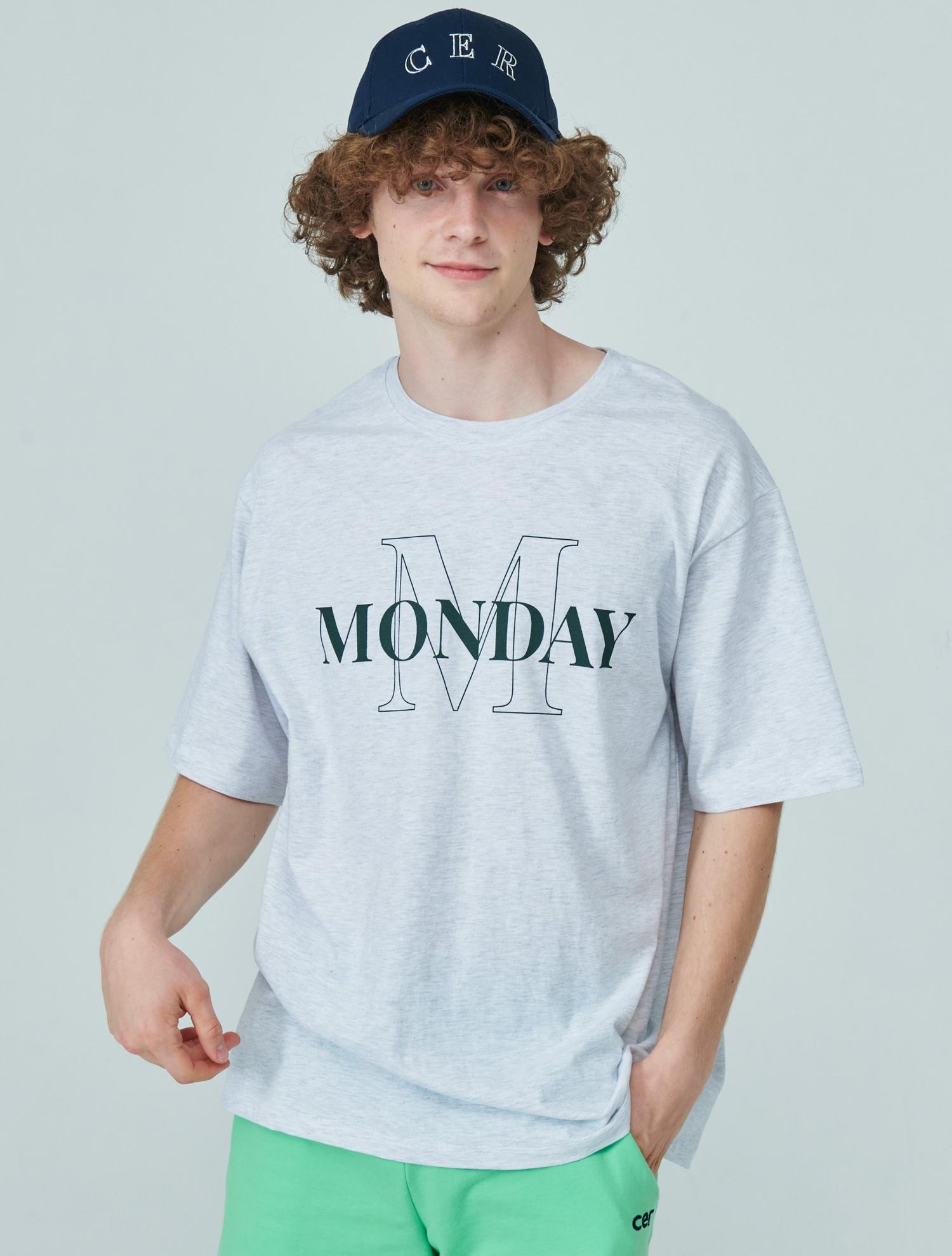 Cir Monday T-Shirt (Light Gray) Free Size
