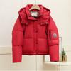 Short down padded jacket hooded leave-in solid color 2025 new small thickened warm winter jacket padded jacket