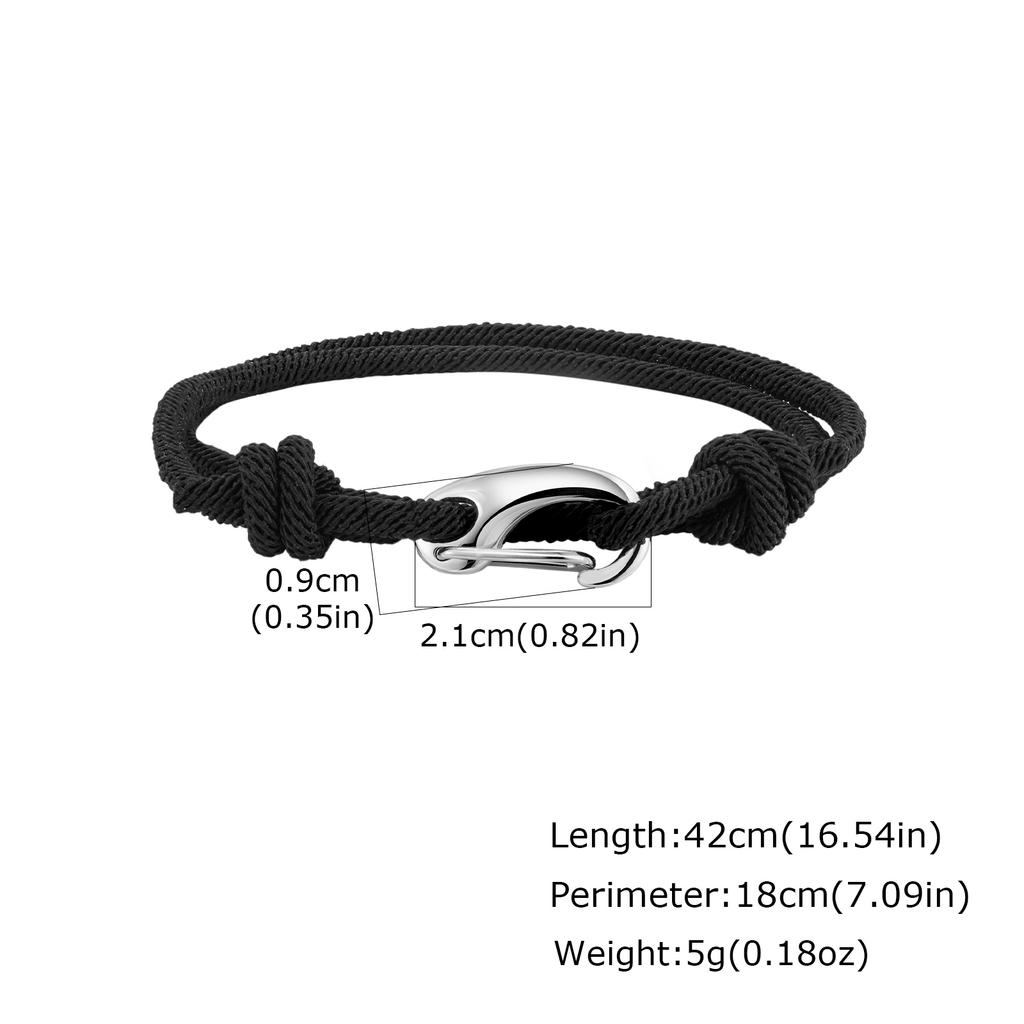 Einfaches doppellagiges Seilarmband für Männer, verstellbares geflochtenes Seil, nautisches Armband, handgefertigte Pulseras