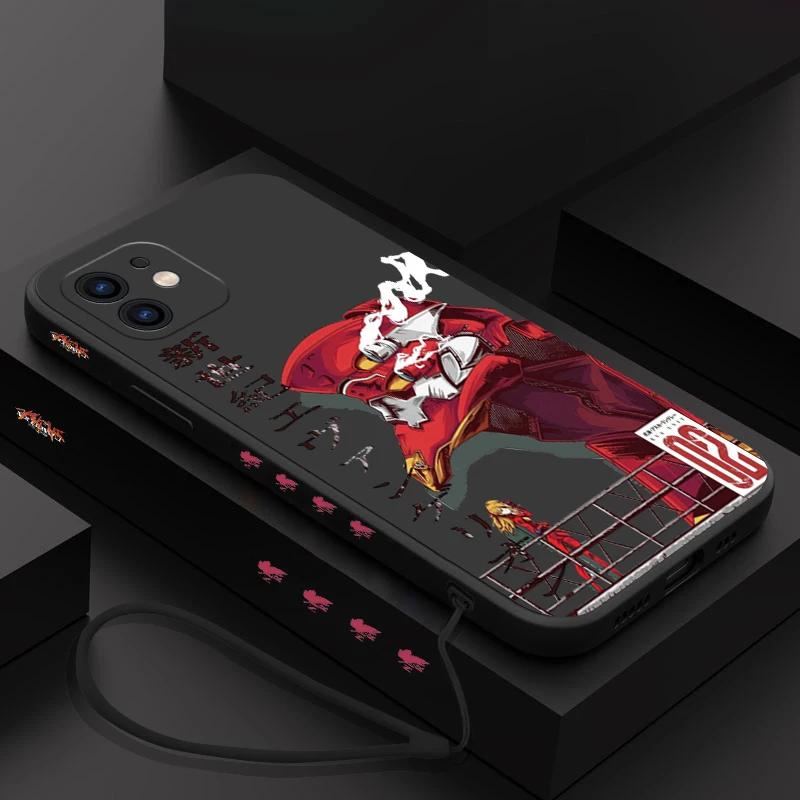 Husa de telefon NEON GENESISES EVANGELIONS EVA pentru iPhone 15 14 13 12 11 Pro Max Mini X XR XS MAX SE20 8 7 Plus cu curea de mână