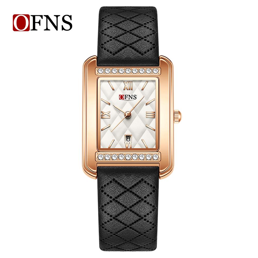 Women's Quartz Watch with Diamond Pattern Dial Stainless Steel Strap Waterproof Calendar Women Watch